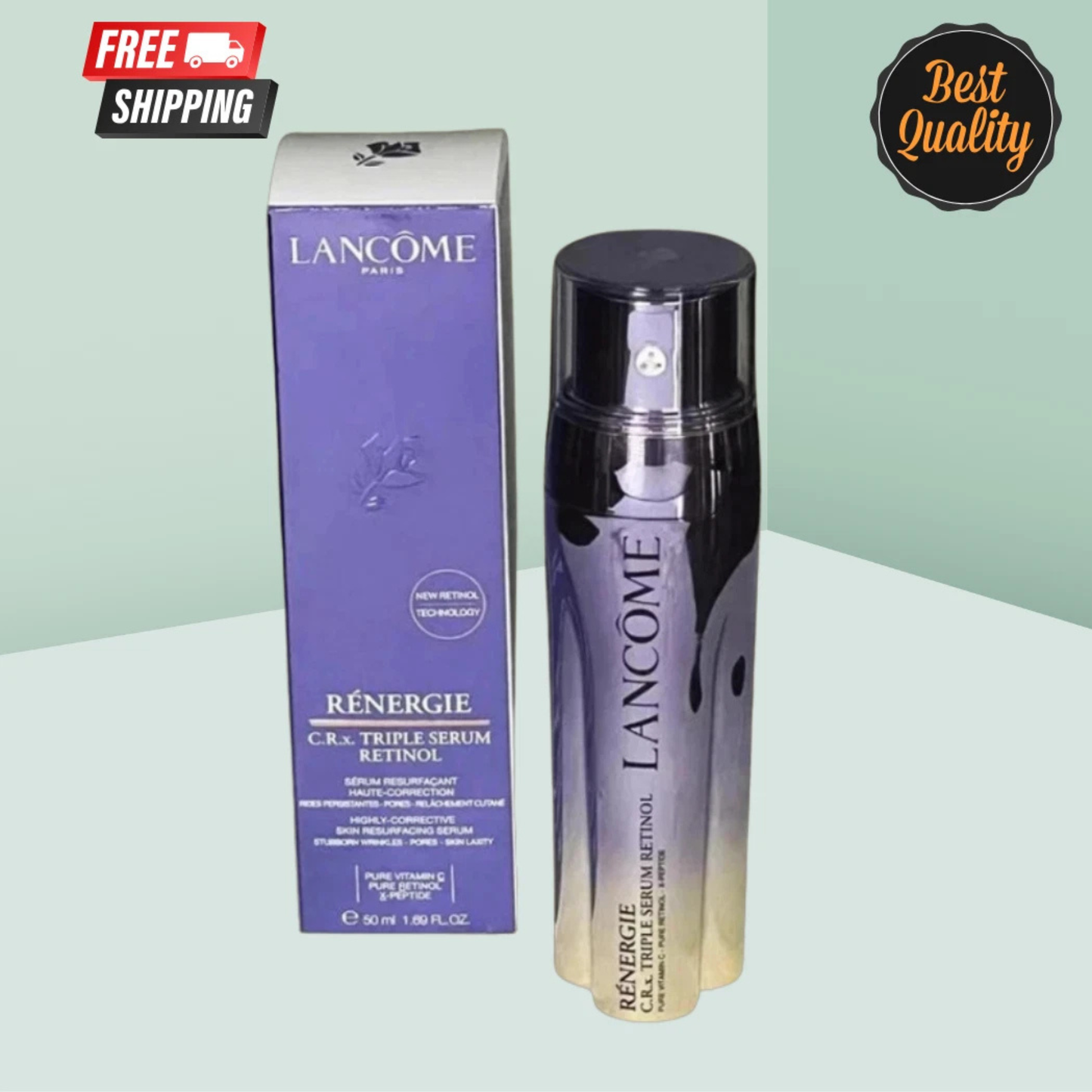 Lancome Renergie C.R.x Triple Serum RETINOL 1.7 oz / 50mL Free Shipping / New