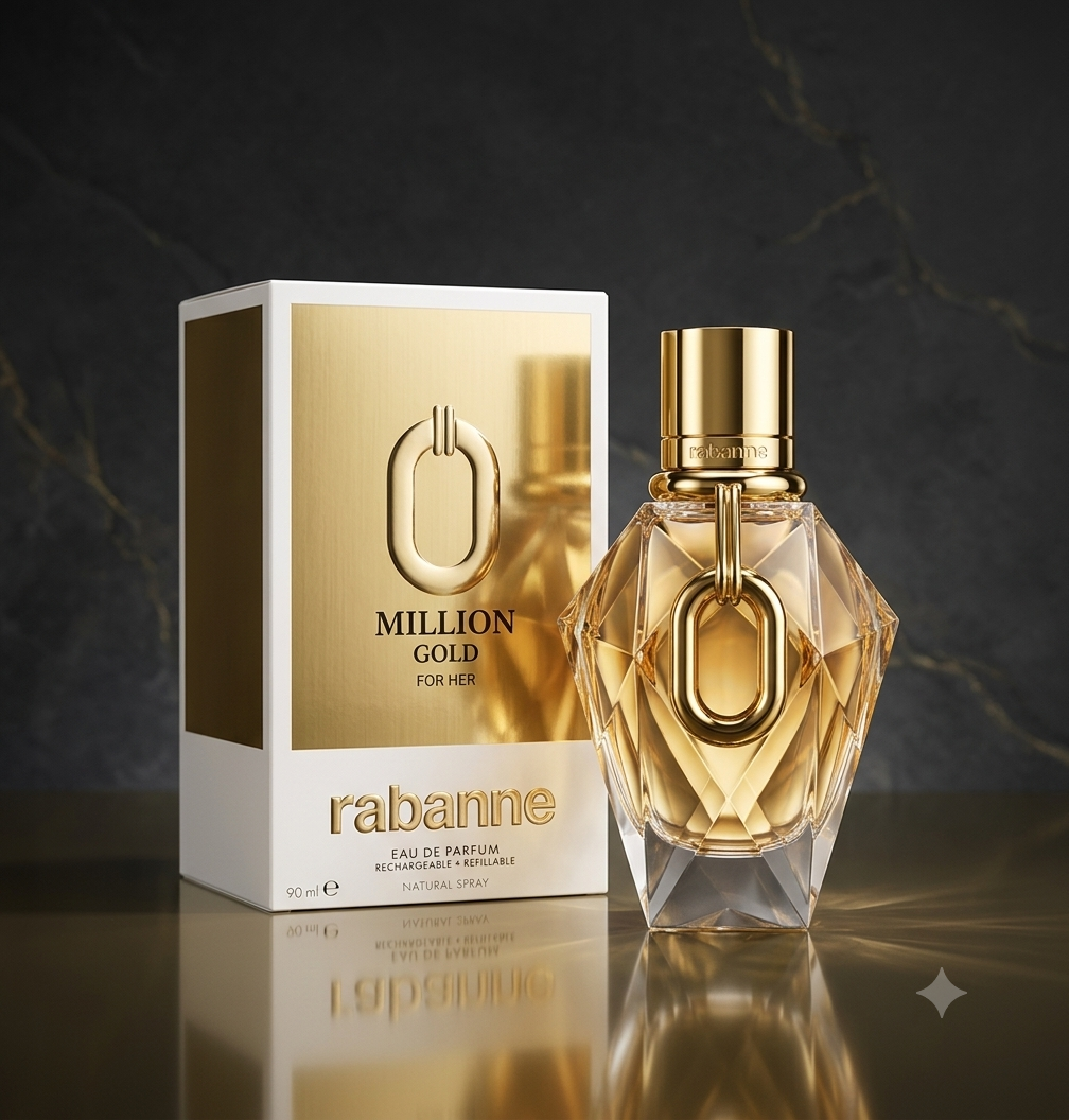 Paco Rabanne Million Gold For Her Eau De Parfum Spray Refillable 90ml