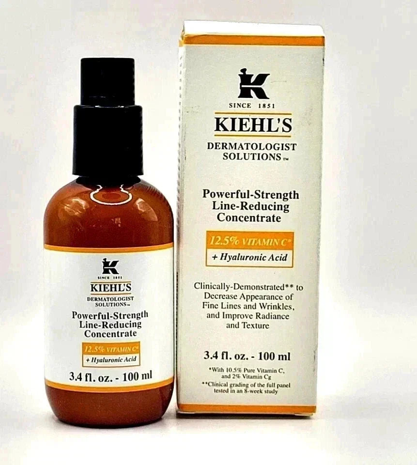 KIEHL'S Powerful Strength Line Reducing Concentrate Hyaluronic 3.4 oz new